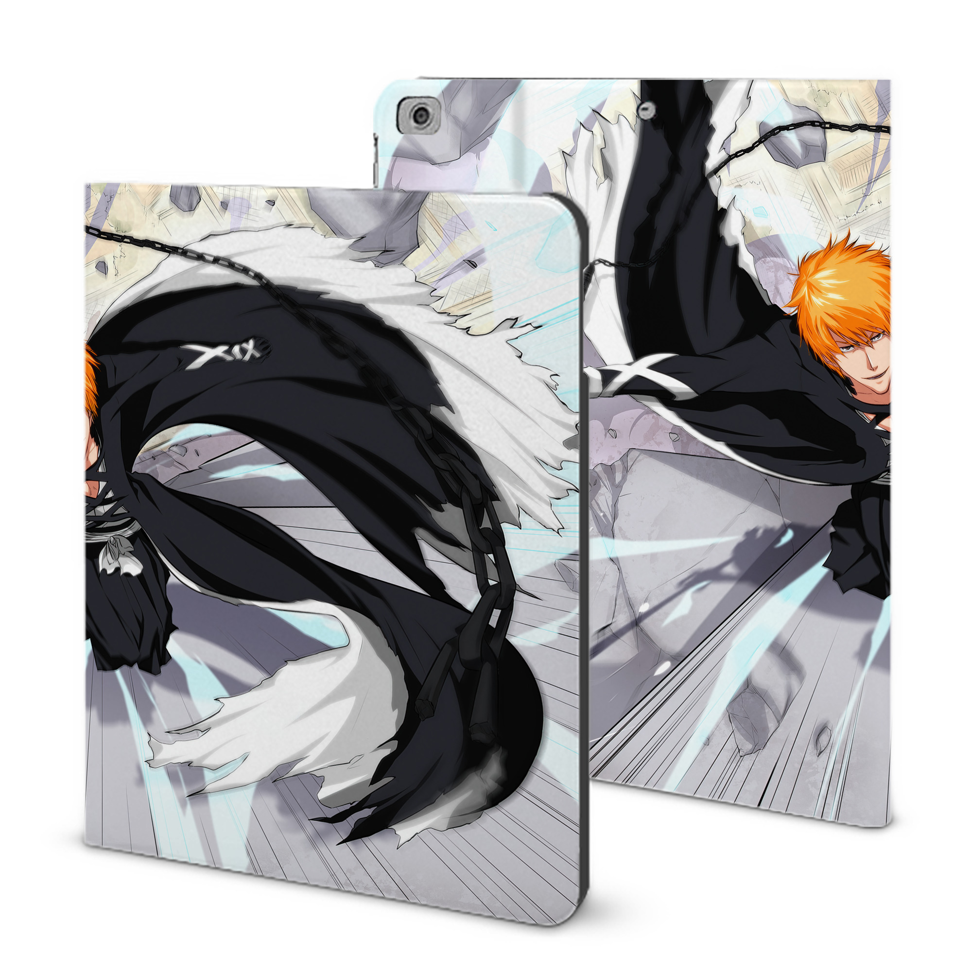 （画像用） ブリーチ BLEACH IPad ケース ブック型 PUレザー TPU 耐衝撃 軽量 薄型 ペン収納なし 全面保護 IPad 各モデル対応